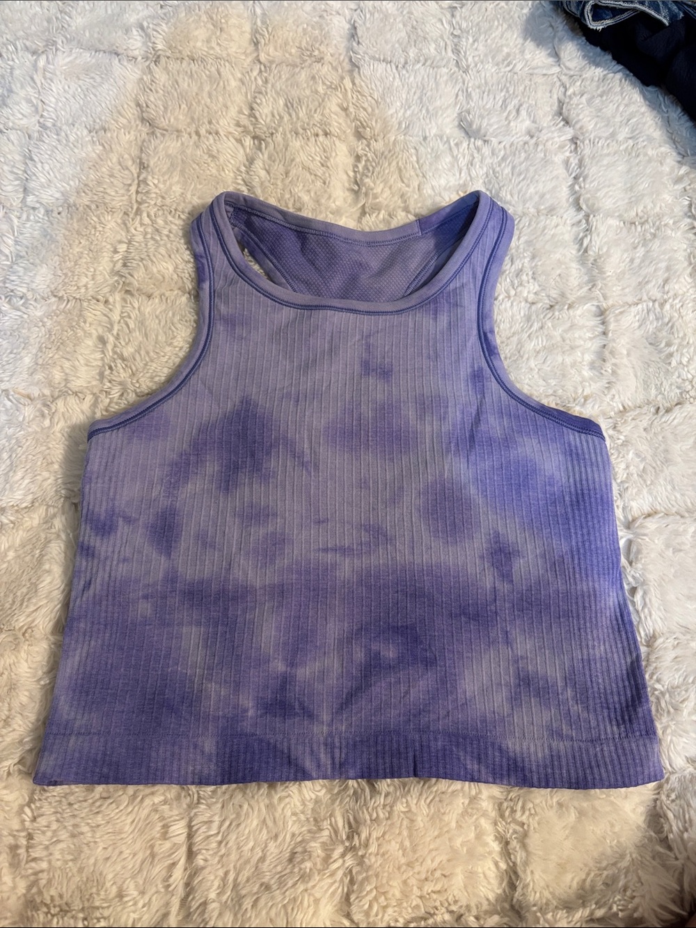 Lululemon Ebb to street Purple Tie-Dye Ribbed crop Tank Top - Women's